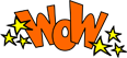 Wow logo with stars