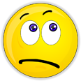 A yellow emoji with a sad face