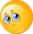 A cartoon yellow face with a concerned expression