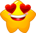 Yellow star emoji with heart-shaped eyes