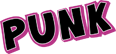 Punk text on pink background