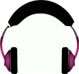 A green shape on a black and purple background