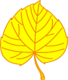 Stylized yellow leaf on orange background