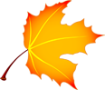 A stylized yellow and orange maple leaf