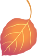 Stylized yellow leaf on a vibrant orange to pink gradient background