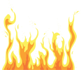 Orange flames on a yellow background