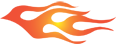 A bright yellow sun on an orange to red gradient background