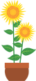 Stylized floral pattern with green leaves and orange flowers on a yellow background