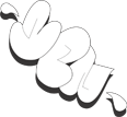 Stylized white hand gesture on a dark background