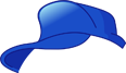 A blue baseball cap on a blue background