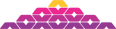 A modern app design template with purple, pink, and yellow colors