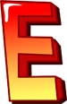 3D letter E with gradient color