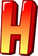 3D letter H with red to yellow gradient