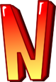 3D letter N with red to yellow gradient