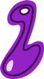 A simple, modern purple abstract shape on a purple background.