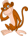 Cartoon monkey with crown