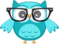 Cartoon owl with glasses