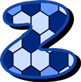Stylized number 2 made of soccer ball hexagons