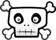 Cartoon skull with crossbones