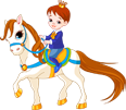 Cartoon princess on a white horse