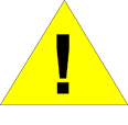 Yellow warning triangle with exclamation mark