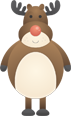 Cartoon penguin with red nose