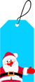 Cartoon Santa Claus with red hat and white beard