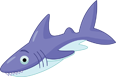 Cartoon shark with sharp teeth