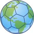 A soccer ball with a globe design