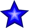 Blue star icon with layered shades