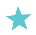 Turquoise five-pointed star icon