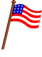 American flag waving on a pole