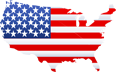 American flag with circuit pattern