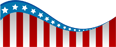 A patriotic background with red and white stripes and a blue section adorned with white stars.