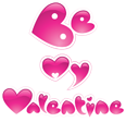 Be My Valentine graphic with pink hearts
