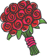 Illustration of a bouquet of red roses