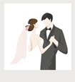 Illustration of a bride and groom in formal attire