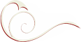 Red and white swirling design on gray background