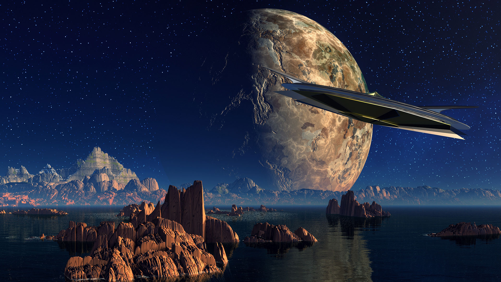 Preview for Spacecraft-near-planet-3d-artwork-background-f2adc