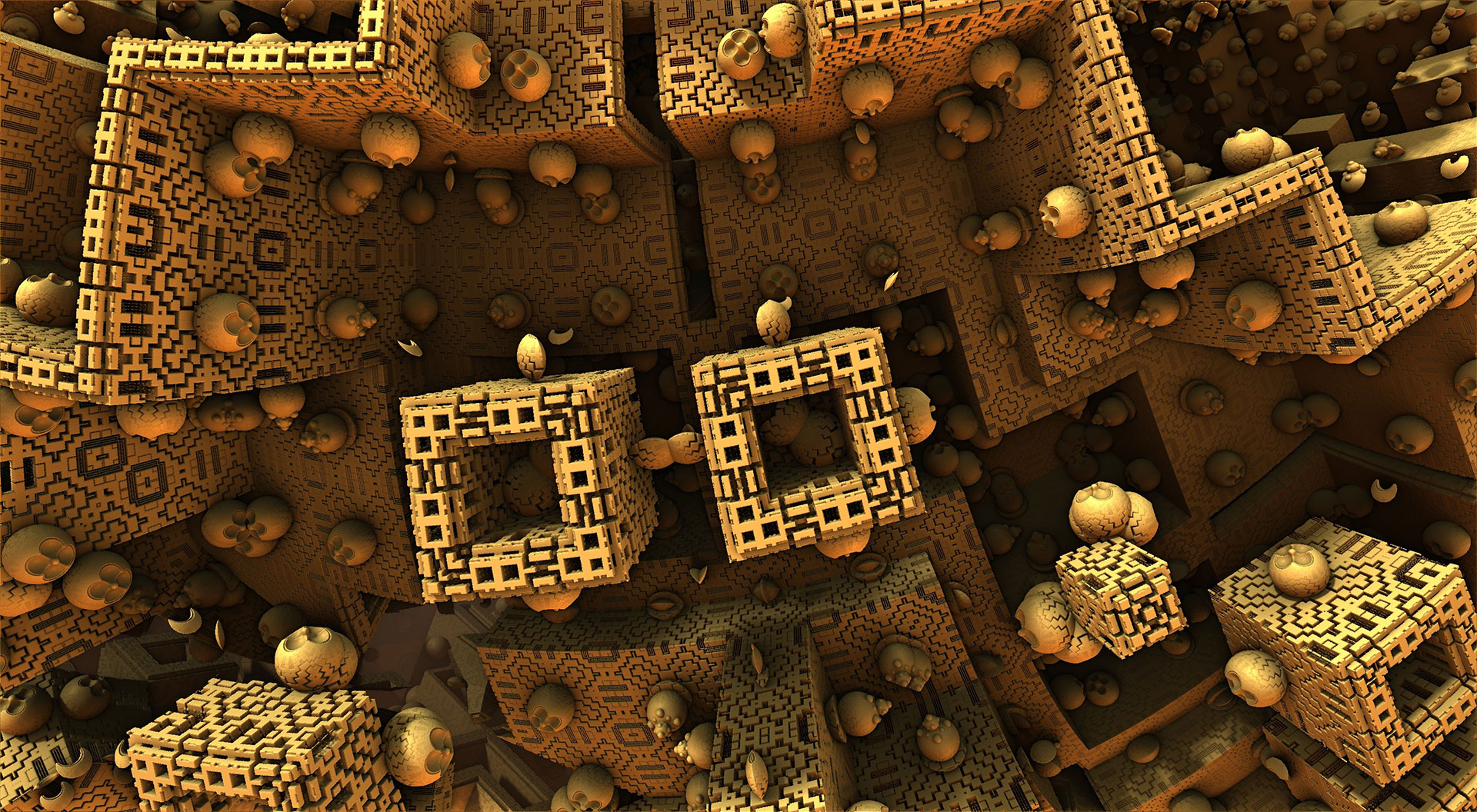 Preview for Golden-geometric-patterns-3d-artwork-background-fa686