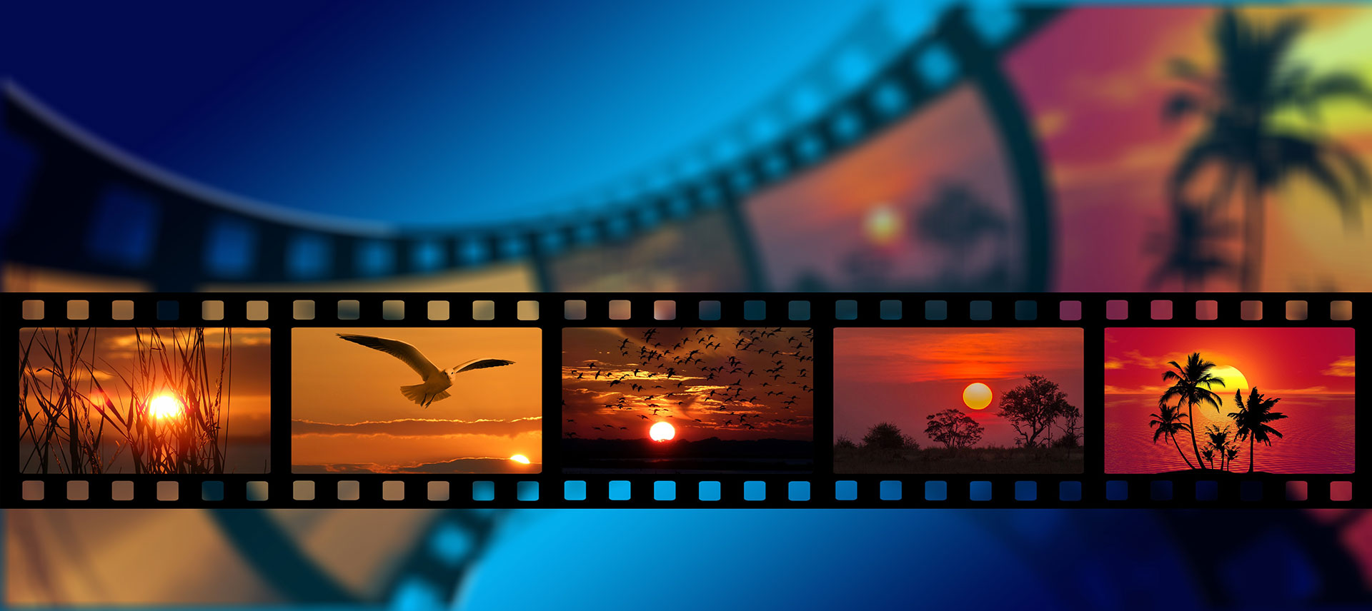 Preview for Tropical-sunset-film-strip-3d-artwork-background-20203