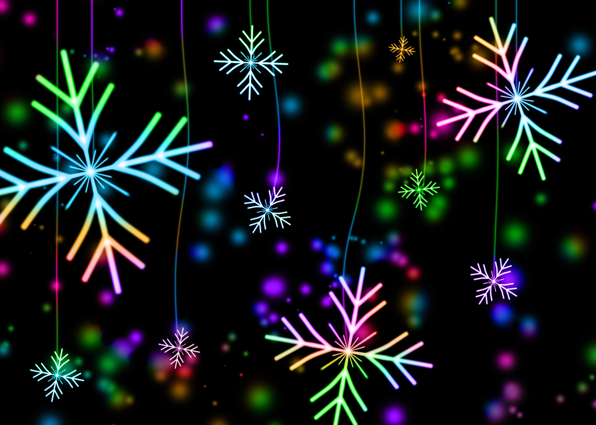 Preview for Neon-snowflakes-background-christmas-39434