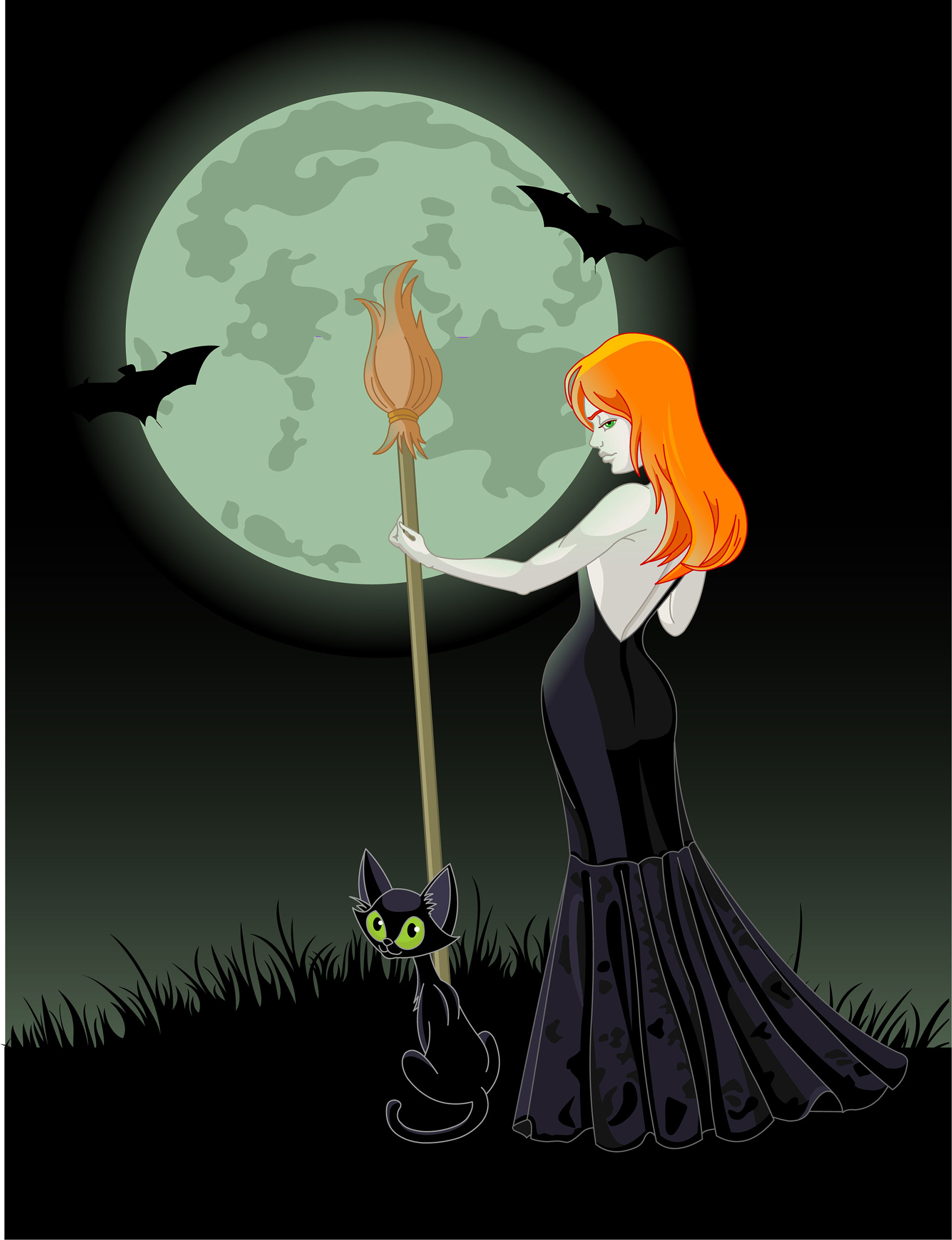 Preview for Witch-and-cat-under-moonlight-halloween-background-75ea1