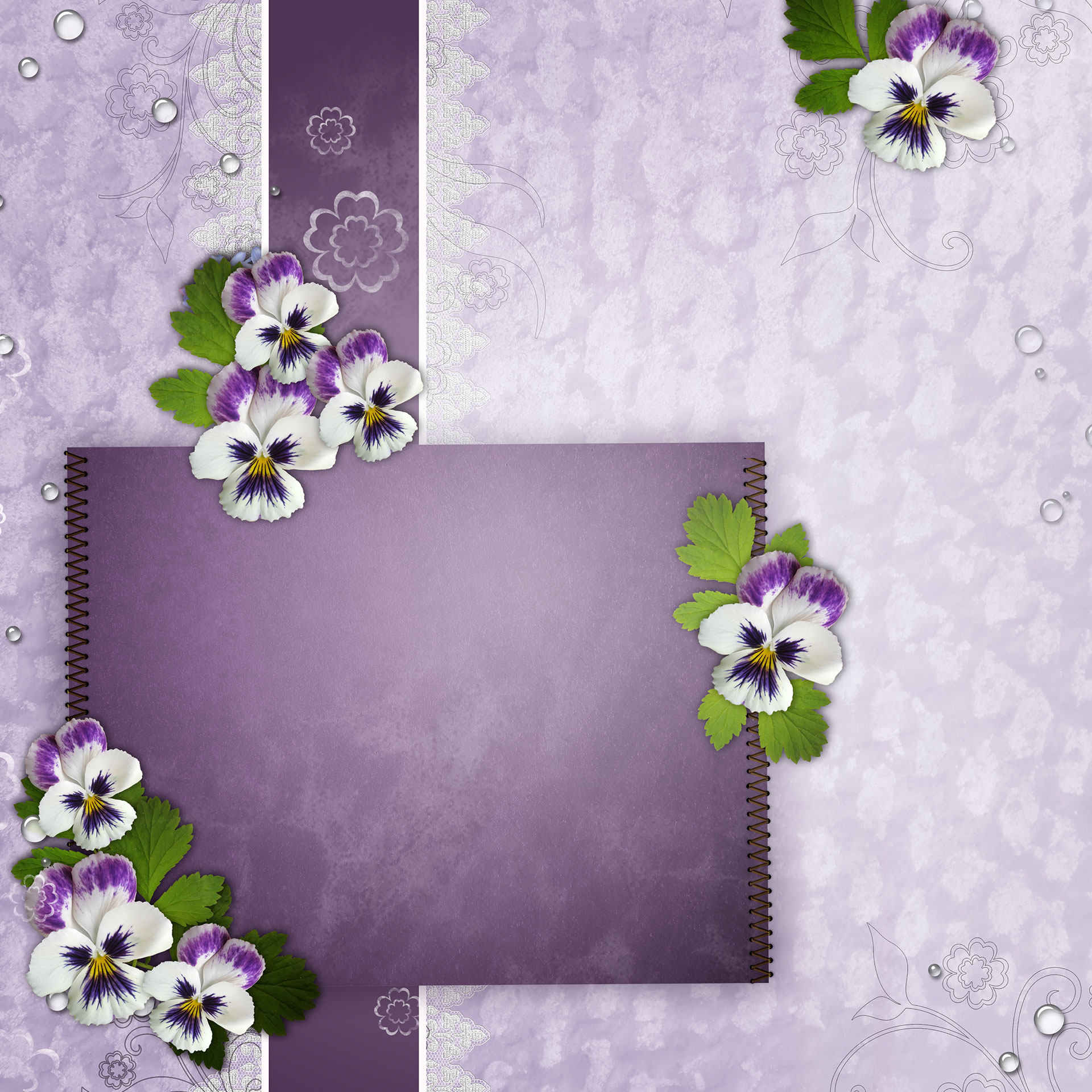 Preview for Purple-floral-frame-design-envelope-background-92bc1