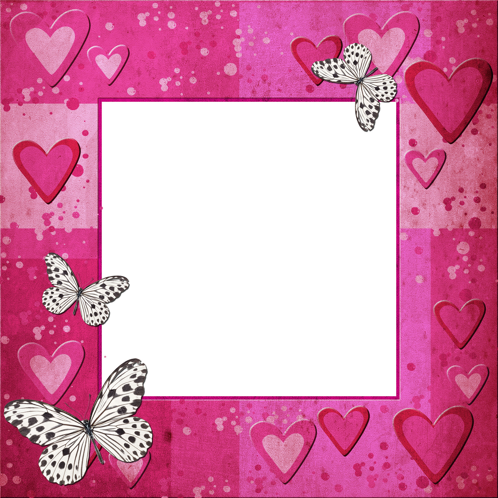 Preview for Pink-heart-frame-butterflies-love-background-d607f