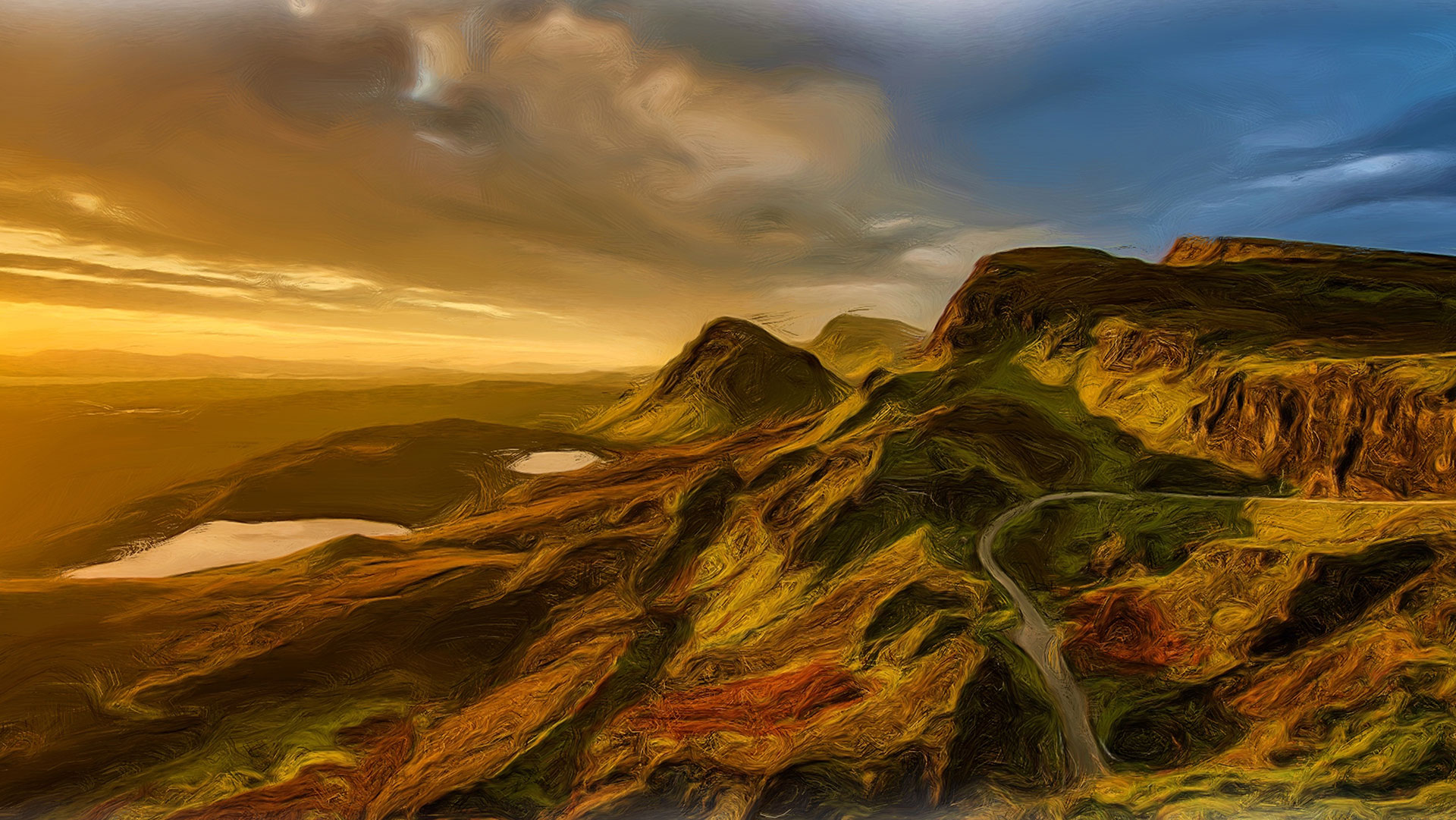 Preview for Mountain-landscape-at-sunset-background-c4342