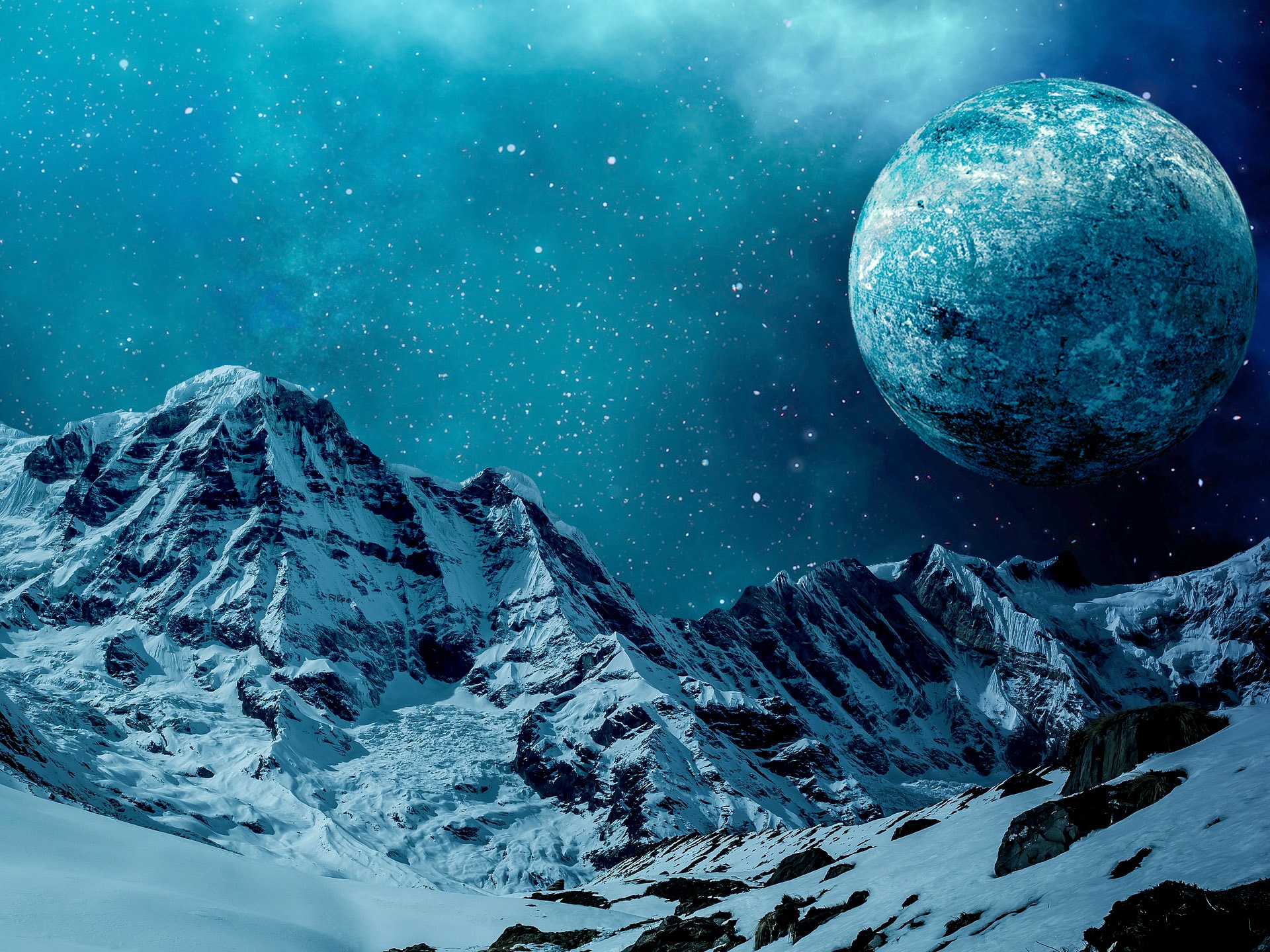 Preview for Snowy-mountains-starry-sky-astronomy-background-2796b