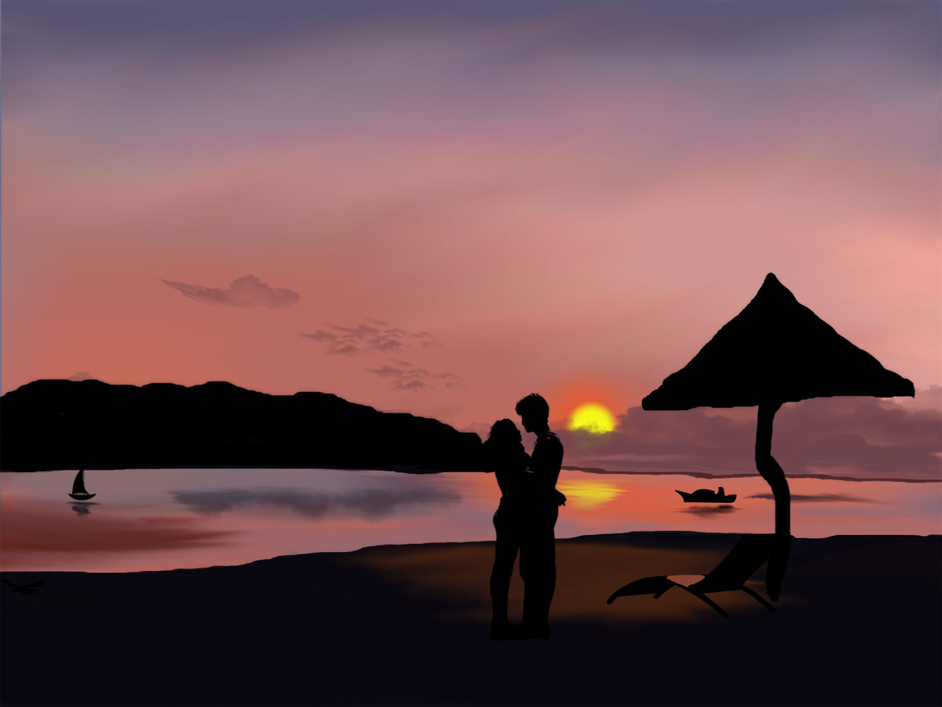 Preview for Romantic-beach-sunset-horizon-background-4001f