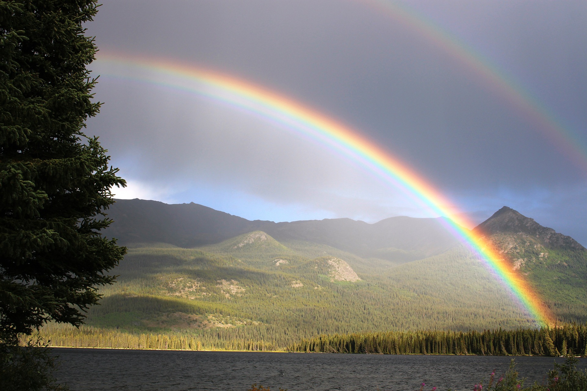 Preview for Double-rainbow-mountain-landscape-background-4a1e5