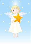 Cartoon angel holding a star